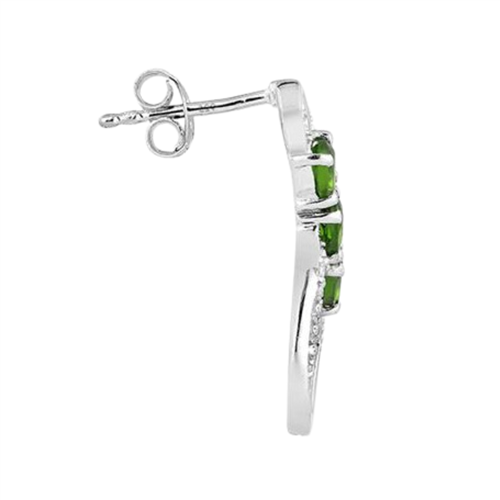 BUY 925 STERLING SILVER NATURAL CHROME DIOPSITE GEMSTONE EARRINGS